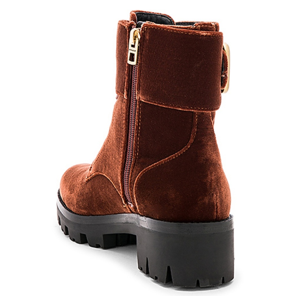 LAST CHANCE COACH Lucy Lace Dark Lion Velvet Boot - Picture 3 of 8